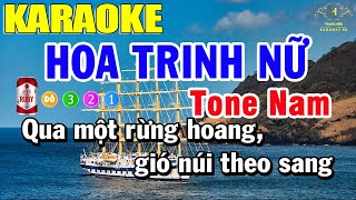 Hoa Trinh Nữ Karaoke Tone Nam Nhạc Sống  Trọng Hiếu [upl. by Akemed]