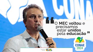 Conae 2024  Ministro destaca união para reconstruir a educação brasileira [upl. by Kelli]