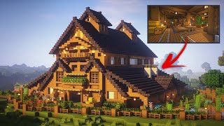 Minecraft How to build a Barn tutorial ULTIMATE FARM [upl. by Harte]