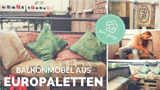 Balkonmöbel aus Paletten selber bauen  Balkon  DIY  Upcycling  Palettenmöbel Anleitung Ideen [upl. by Ayerim]