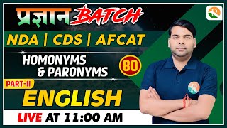 Homonyms amp Paronyms 2 for NDA  NDA online Classes NDA English Class 2023  NDA Syllabus [upl. by Keese]