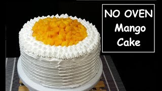 No Oven Mango Cake  Chiffon Cake with stabilized Whipped cream Frosting  improvised oven [upl. by Euqinomahs19]