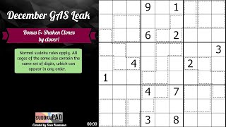 Monthly Sudoku  December 2023 Bonus 5 [upl. by Pollock]