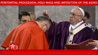 February 14 2024 Penitential Procession Holy Mass and imposition of the ashes  Pope Francis [upl. by Ultima]