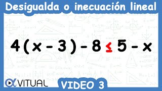 ⏩Desigualdades o Inecuaciones Lineales  Video 3 de 10 [upl. by Nilkcaj]