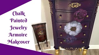 How to Chalk Paint your Jewelry Armoire  Blending Chalk Paint  Furniture Makeover [upl. by Ennair]