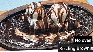 Sizzling Brownie with icecream  No oven Sizzling Brownie  Home Chocolate Desert [upl. by Haram]