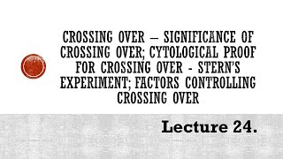 Lecture 24 Crossing over PBG 201 [upl. by Neelac501]