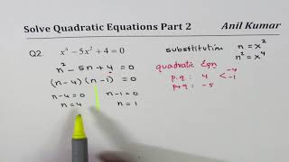 Q2 Strategy to solve quartic equation by substitution [upl. by Nixie]