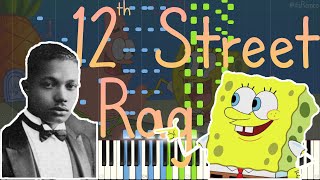 J Lawrence Cook  12th Street Rag  Spongebob Squarepants OST Fast Ragtime Piano Synthesia [upl. by Caryl]