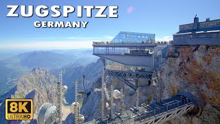 Zugspitze  Germanys Highest Mountain  With beautiful Views Of The Surrounding Alps in 8K [upl. by Llehsad]