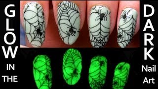 DIY Glow in the Dark Spiderweb Nail Art Sticker Tutorial [upl. by Chien487]