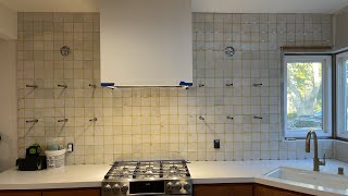 Complete Timelapse Huge 130sq ft Cle Zellige 4x4 White Tile Installation [upl. by Anatolio]