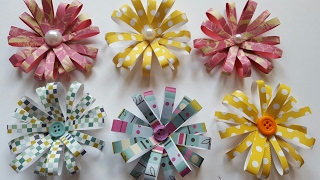 EASY DIY PAPER FLOWERS  PAPER CRAFTING  EMBELLISHMENTS [upl. by How326]