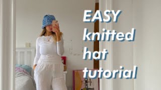 EASY Knitted Hat Tutorial  DIY [upl. by Sitelc873]