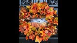 How to make a Dollar tree fall wreath made with rolls [upl. by Nylrac]