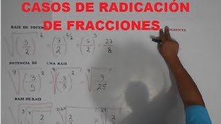 CASOS DE RADICACION CON FRACCIONES ejemplos claros [upl. by Milly]