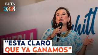 Xóchitl Gálvez celebra resultados en encuestas pide al presidente respetar el voto de los mexicanos [upl. by Gnil]