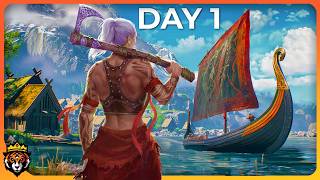 DAY 1 First Look at this New EPIC Viking Survival Game [upl. by Cornwell]