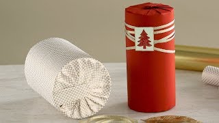 How to Wrap a CylinderShaped Gift Martha Stewart [upl. by Nraa175]