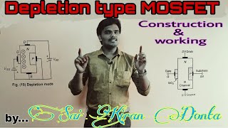 MOSFET  Depletion type MOSFET  Construction amp Working  English to Telugu  BSc 6th Semester [upl. by Niattirb]