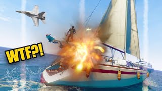 I CALLED AN AIRSTRIKE ON HIS BOAT HE HAD NO IDEA  GTA 5 250 [upl. by Lumbard]