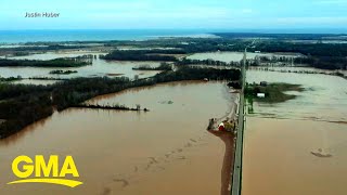 Catastrophic floods force thousands to evacuate after dams collapse l GMA [upl. by Kuth]