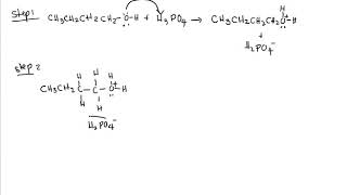 dehydration of 1butanol to 1butene using H3PO4 [upl. by Ydnik]