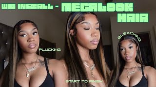 MEGALOOK HAIR balayage wig install  beginner friendly  plucking  bleaching [upl. by Vaules962]