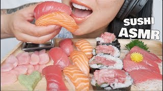 ASMR SASHIMI SUSHI  STRAWBERRY WHITE CHOCOLATE MOCHI EATING SOUNDS NO TALKING  SASASMR [upl. by Devol]