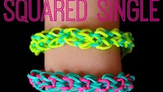 How to Make a Rainbow Loom Squared Single EASY [upl. by Bonnell]