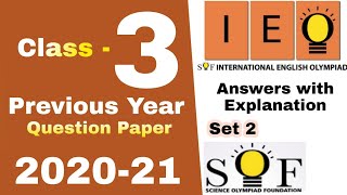 IEO Class 3 Question Paper 202021 International English Olympiad [upl. by Eloci]