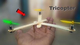 How to make a tricopter at home easy  DIY tricopter drone [upl. by Trembly22]