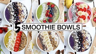 5 MustTry SMOOTHIE BOWLS  HEALTHY  DELICIOUS [upl. by Aseeram560]