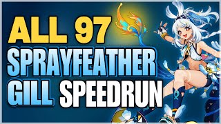 All 97 Sprayfeather Gill locations  Efficient Farming Route  Mualani Ascension Materials  Genshin [upl. by Kenton]