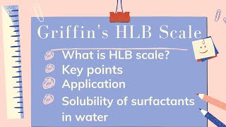 What is HLB scale  HLB scale range  HLB scale application  Physical pharmaceutics [upl. by Simara582]