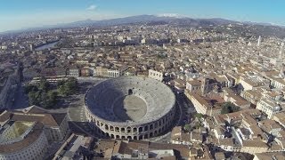 Verona Riprese Aeree dall Arena a Ponte Pietra [upl. by Ramat]