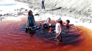 Searles Lake Brine Pool kids floating [upl. by Kilam]