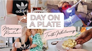 DAY ON A PLATE🥑🥯 DAILY CLEANING🧼  TEETH WHITENING NEW BUNNY🐰 [upl. by Lenz]