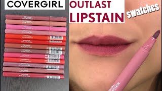 CoverGirl Outlast LIPSTAINS  LIP SWATCHES amp REVIEW [upl. by Leavy]