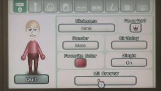 How To Create Miis On Wii Character [upl. by Vernen]