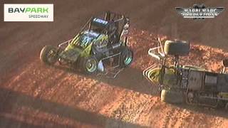 Baypark Speedway  Aaron Drever Midget Rollover 16022013 [upl. by Nickie786]