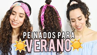 PEINADOS PARA CABELLO RIZADO CON PAÑUELOS PARA EL VERANO ☀️ [upl. by Oflodor]