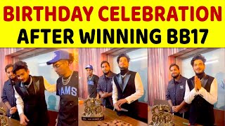 Munawar Faruqui Birthday Celebration After Winning Bigg Boss 17 trophy  MC Stan [upl. by Wyne]