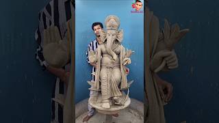 Deva Shree Ganesha❤️🥰  How to make Ganesha idol made of clay Ganesha makingGanesha clayGanesha [upl. by Doownil246]