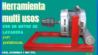 Motor de lavadora con portabrocas Cómo hacer herramienta multiusos DIY herramienta casera [upl. by Davon344]