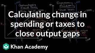 Calculating change in spending or taxes to close output gaps  AP Macroeconomics  Khan Academy [upl. by Willi]