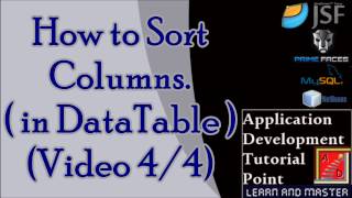 JSF Tutorials for beginners Apply Sort feature on DataTablecustom and globalIn DataTable Part 44 [upl. by Levine]