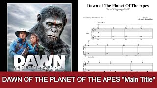 Dawn of the Planet of the Apes  Main Title  Level Plaguing Field piano solo with sheets [upl. by Akihsal590]