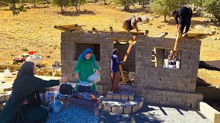 🔨📍Family Home Project Building a Roof and Cooking Traditional Ash🥣🫕 [upl. by Jamin901]